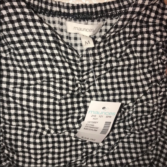 Maurices NWT Black Gingham Ruched Top Mini Dress Medium - Picture 3 of 4